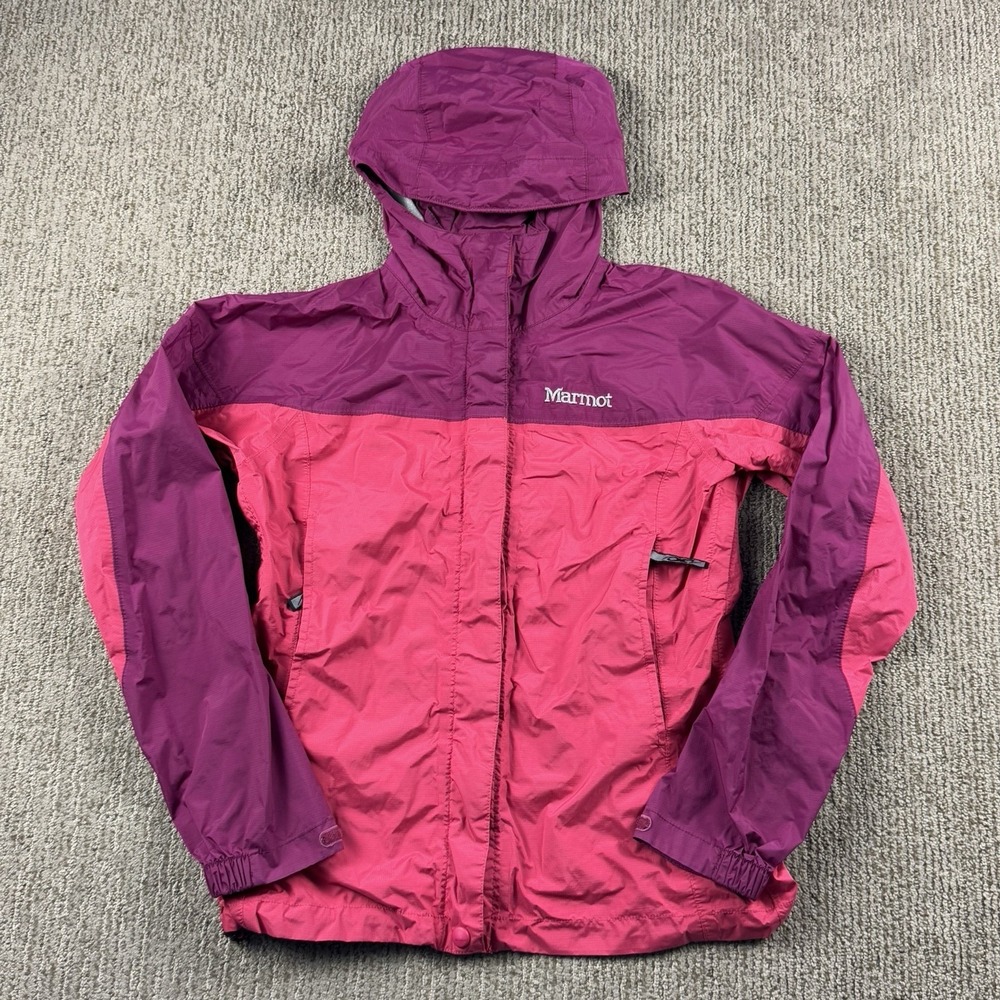 Marmot Womens XS PreCip Rain Jacket Lightweight Hood Pink